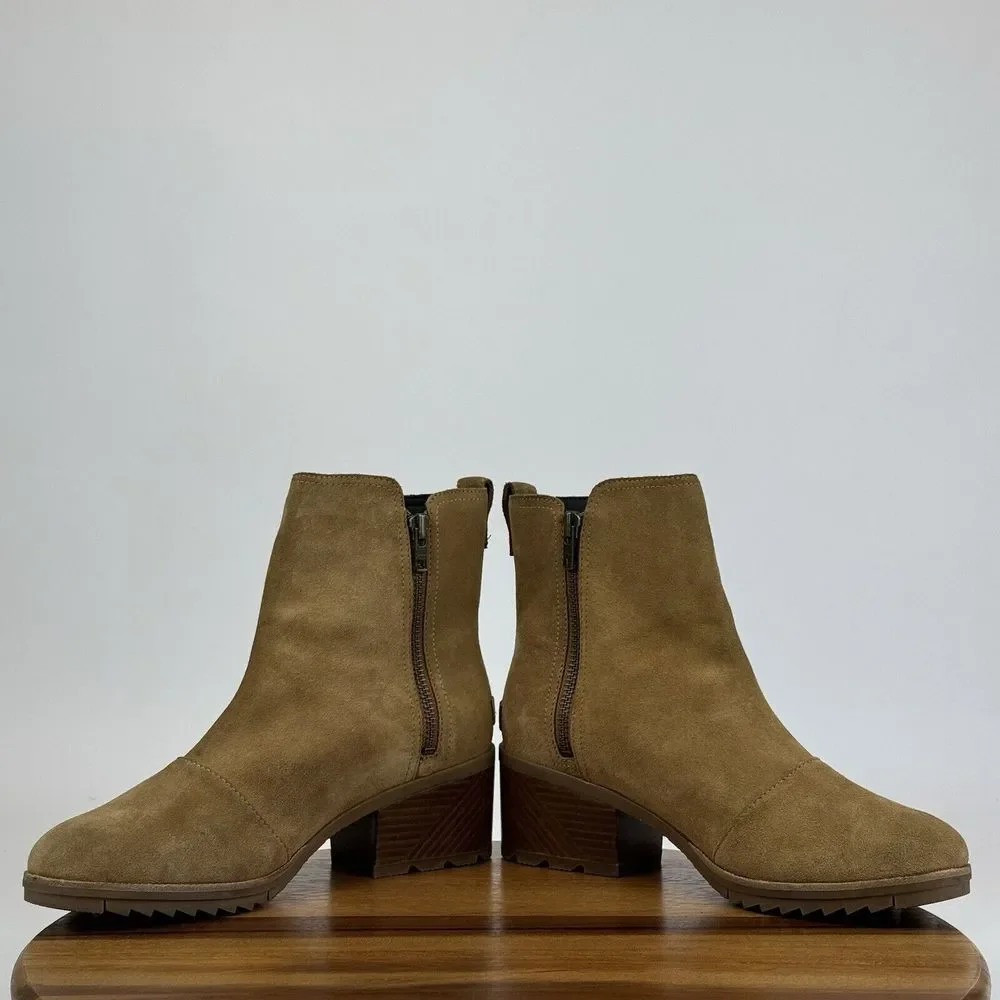 Womens Sorel Cate Lug Sole‎ Brown Leather Waterproof Ankle Boots Booties Size 11
